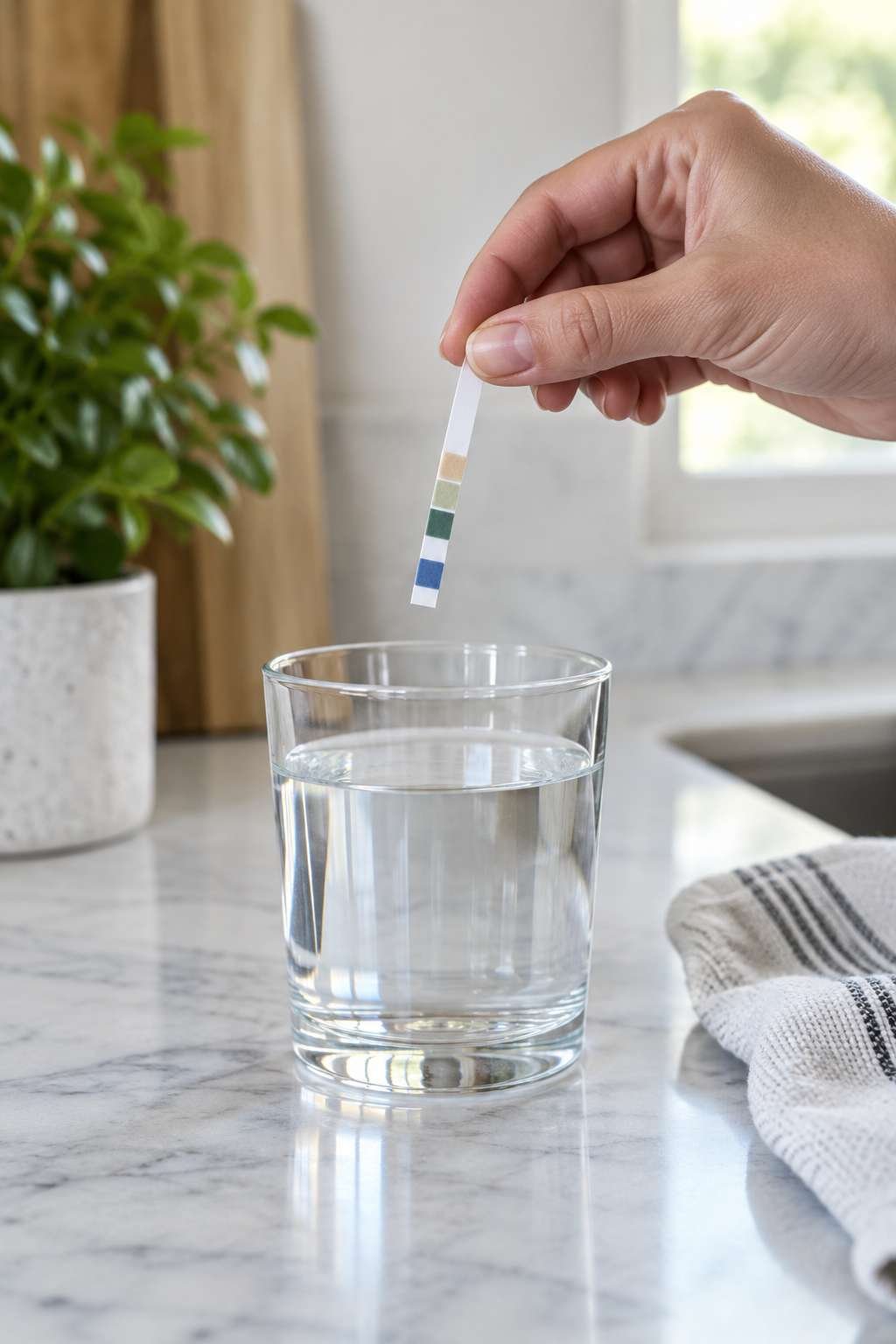 Testing water hardness before adjusting baking soda amount