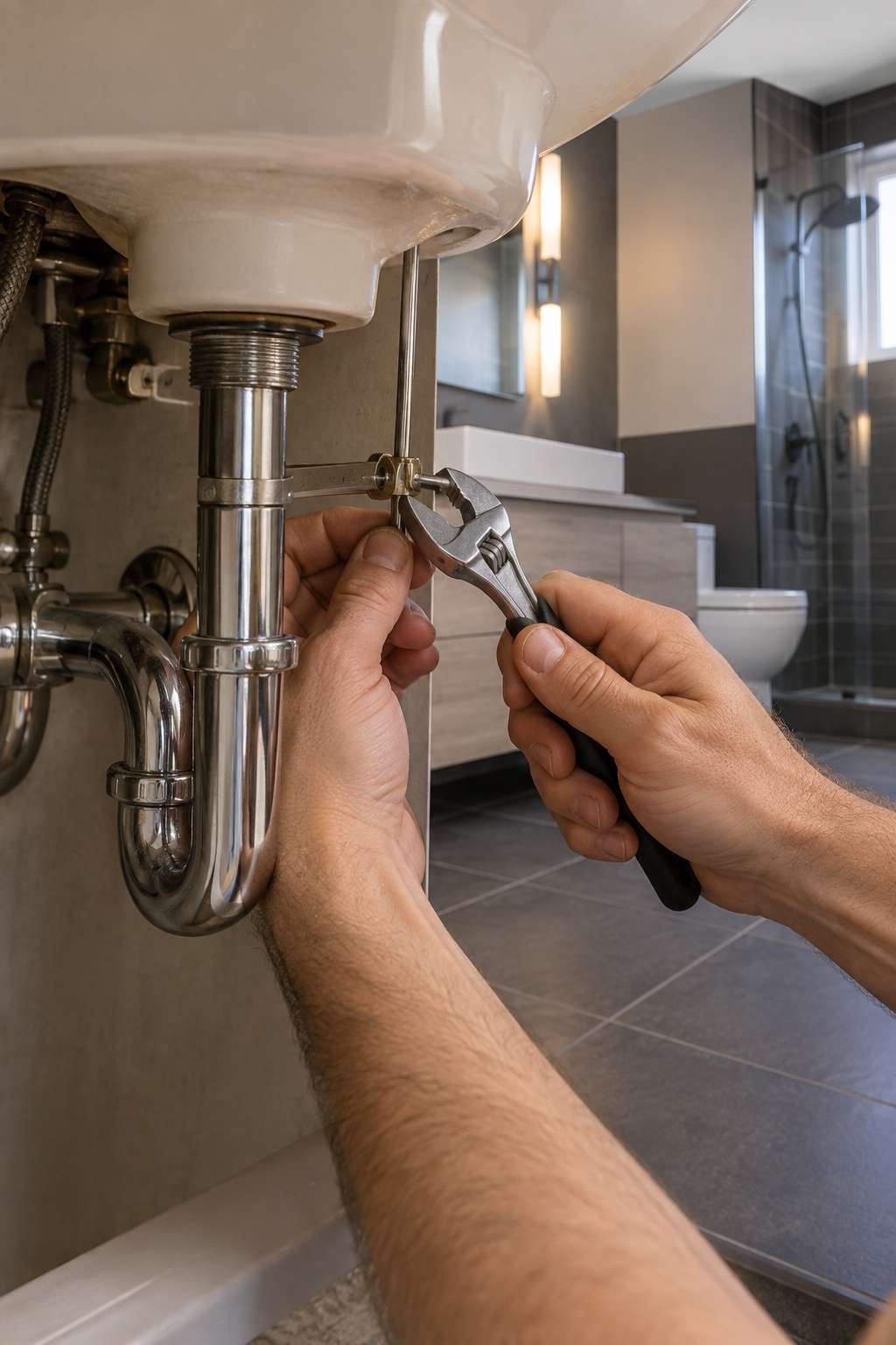 Loosening the pivot nut to remove a bathroom sink stopper