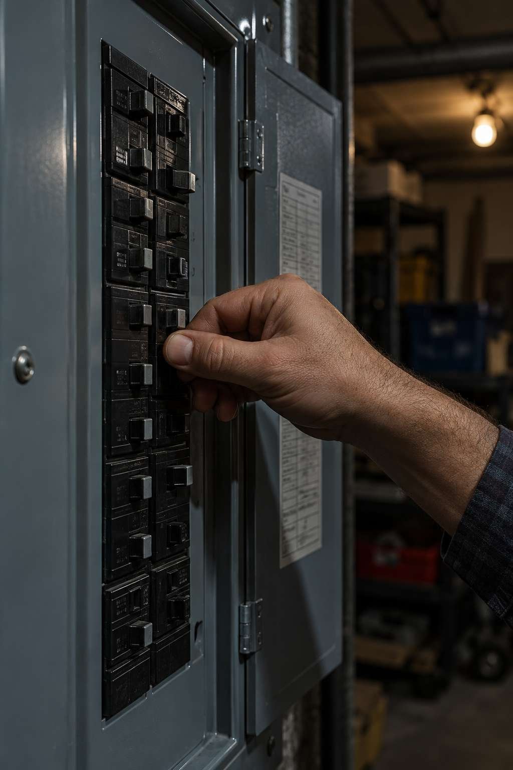 Turning off the breaker before installing a bathroom fan