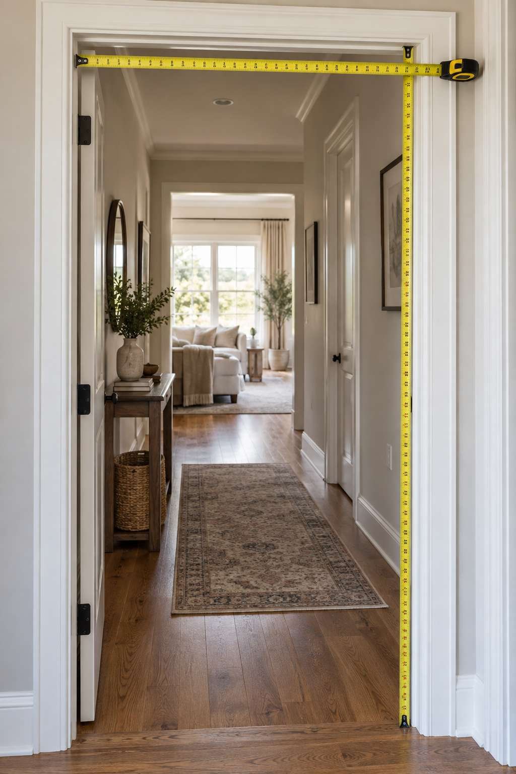 Measuring a doorway width before furniture delivery
