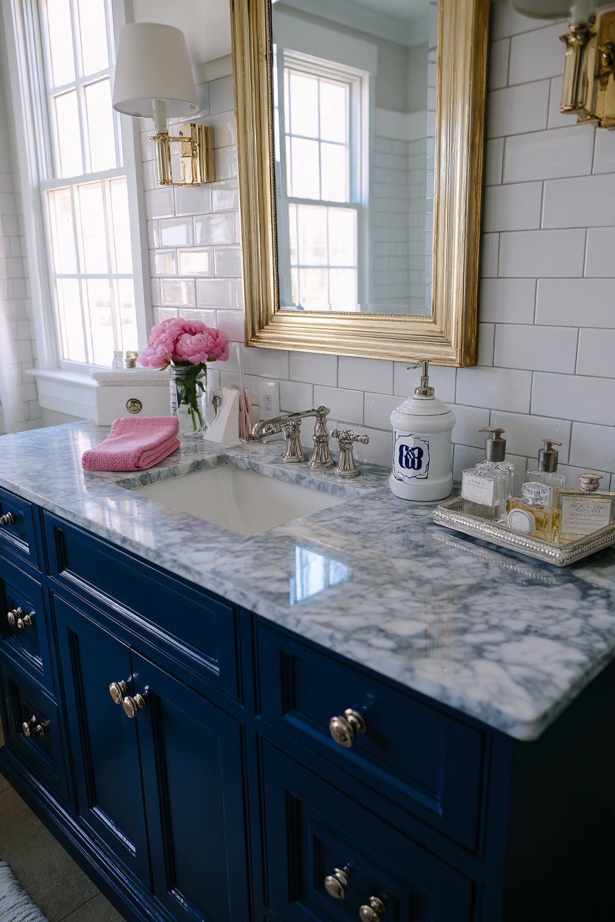  Navy Vanity Bathroom