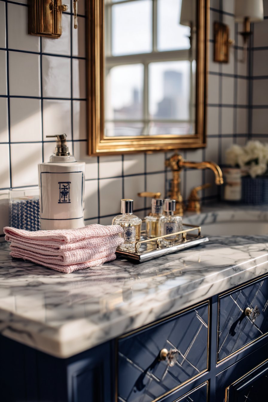  Navy Vanity Bathroom