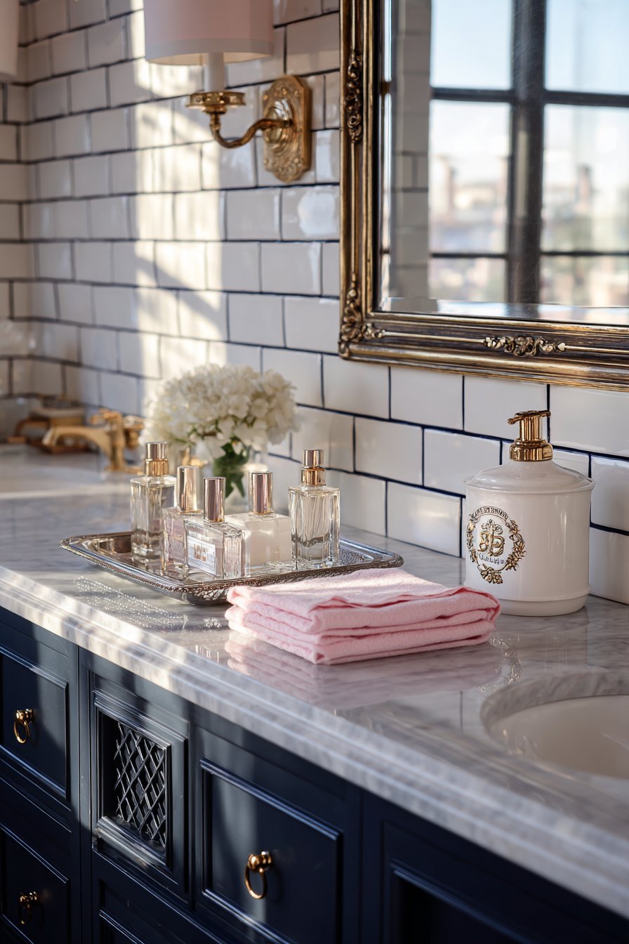  Navy Vanity Bathroom