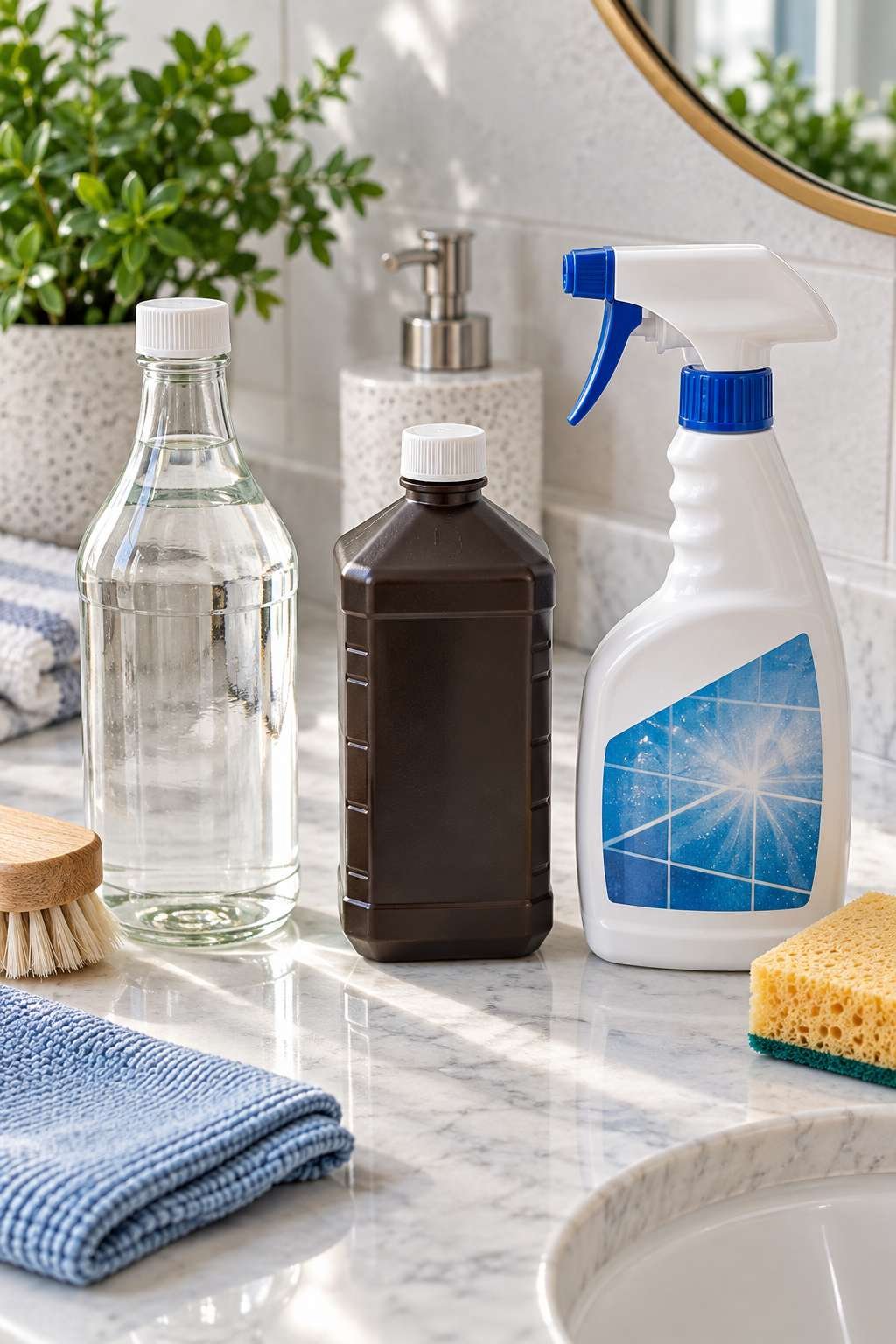 Comparison of vinegar, hydrogen peroxide, and mould spray cleaners