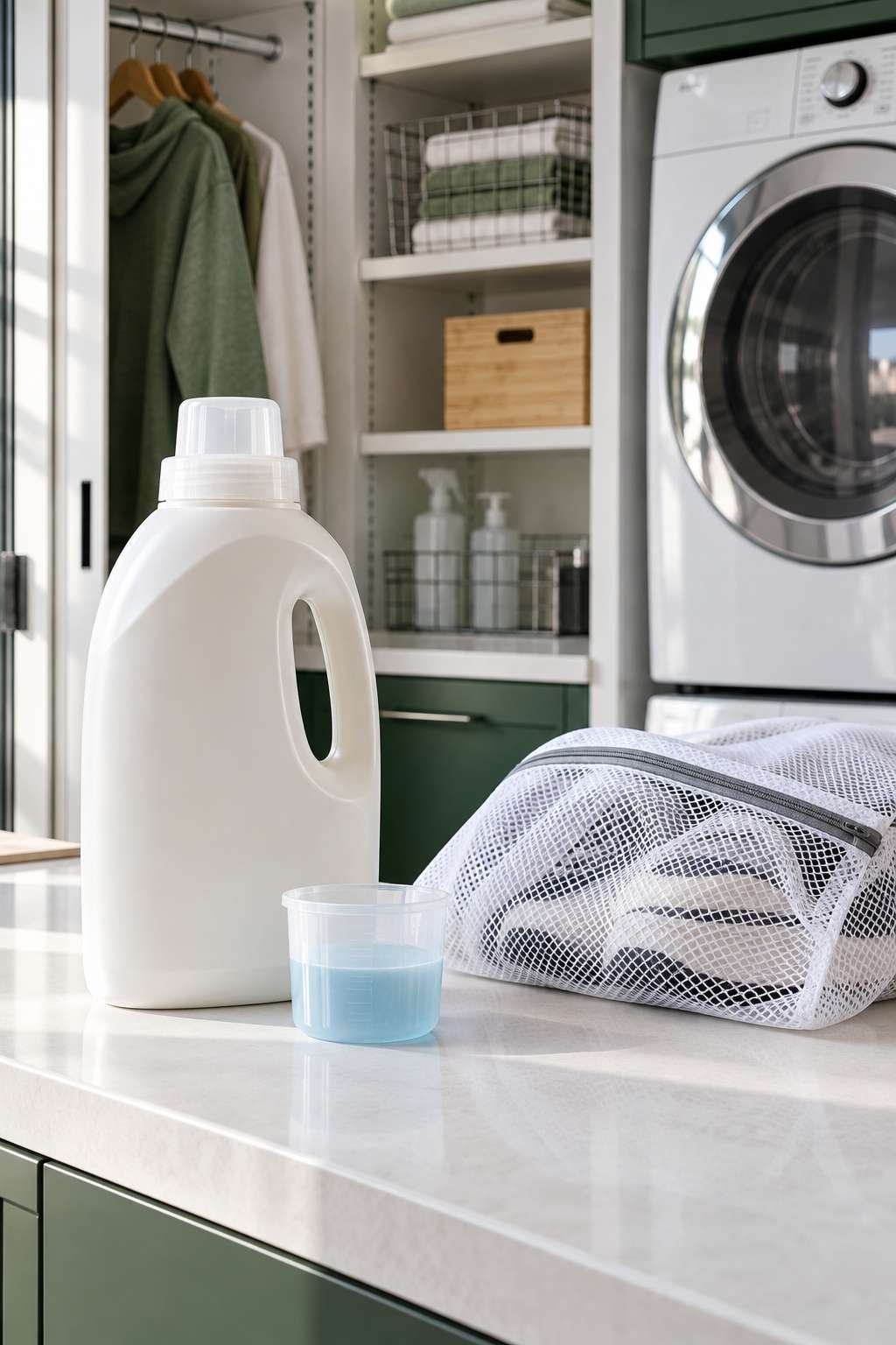 Measuring mild liquid detergent for washing sneakers
