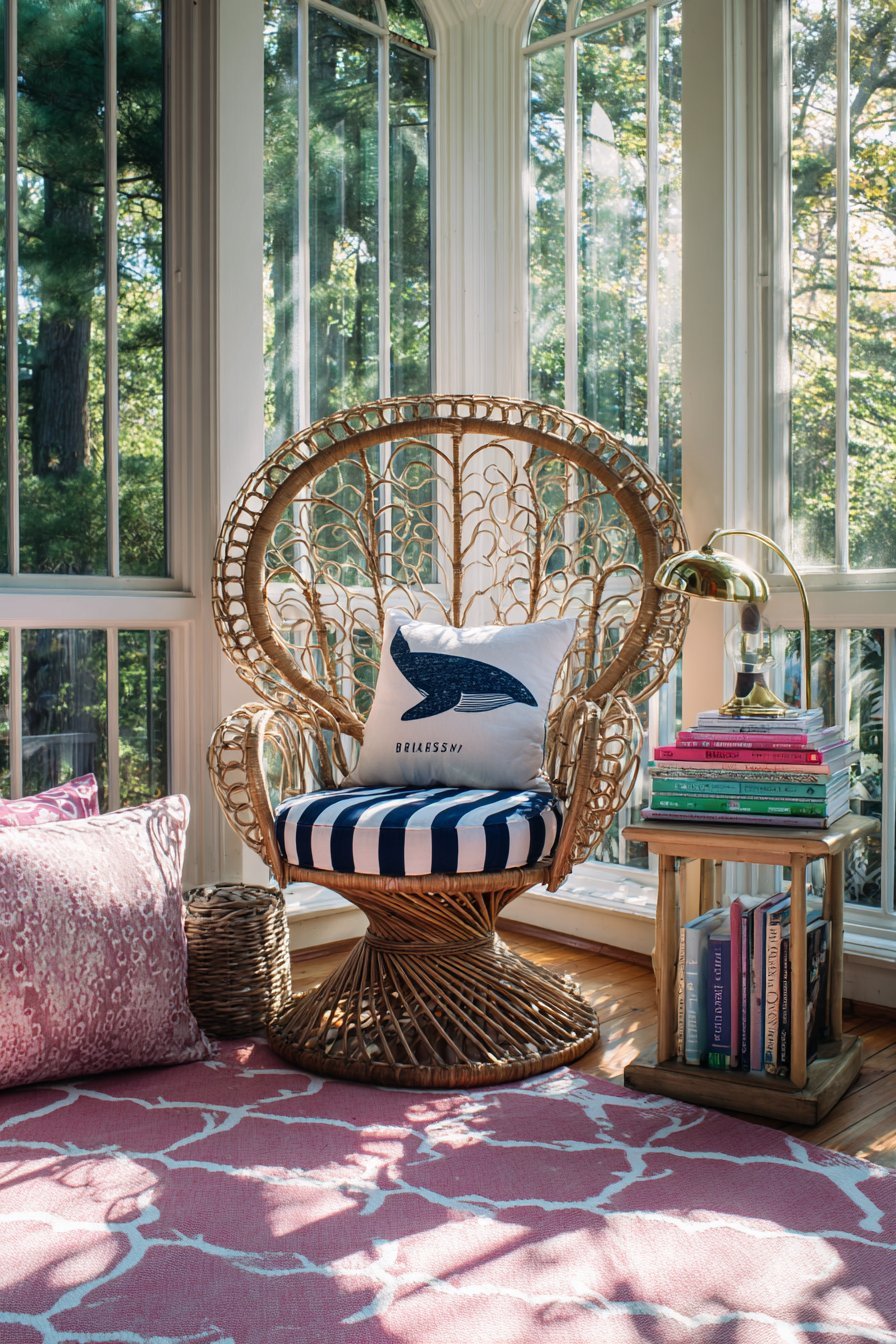 Rattan Peacock Reading Nook