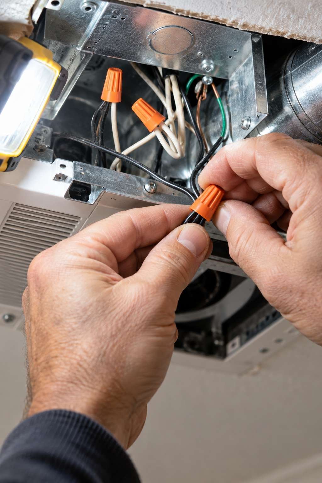 Wiring a newly installed bathroom exhaust fan
